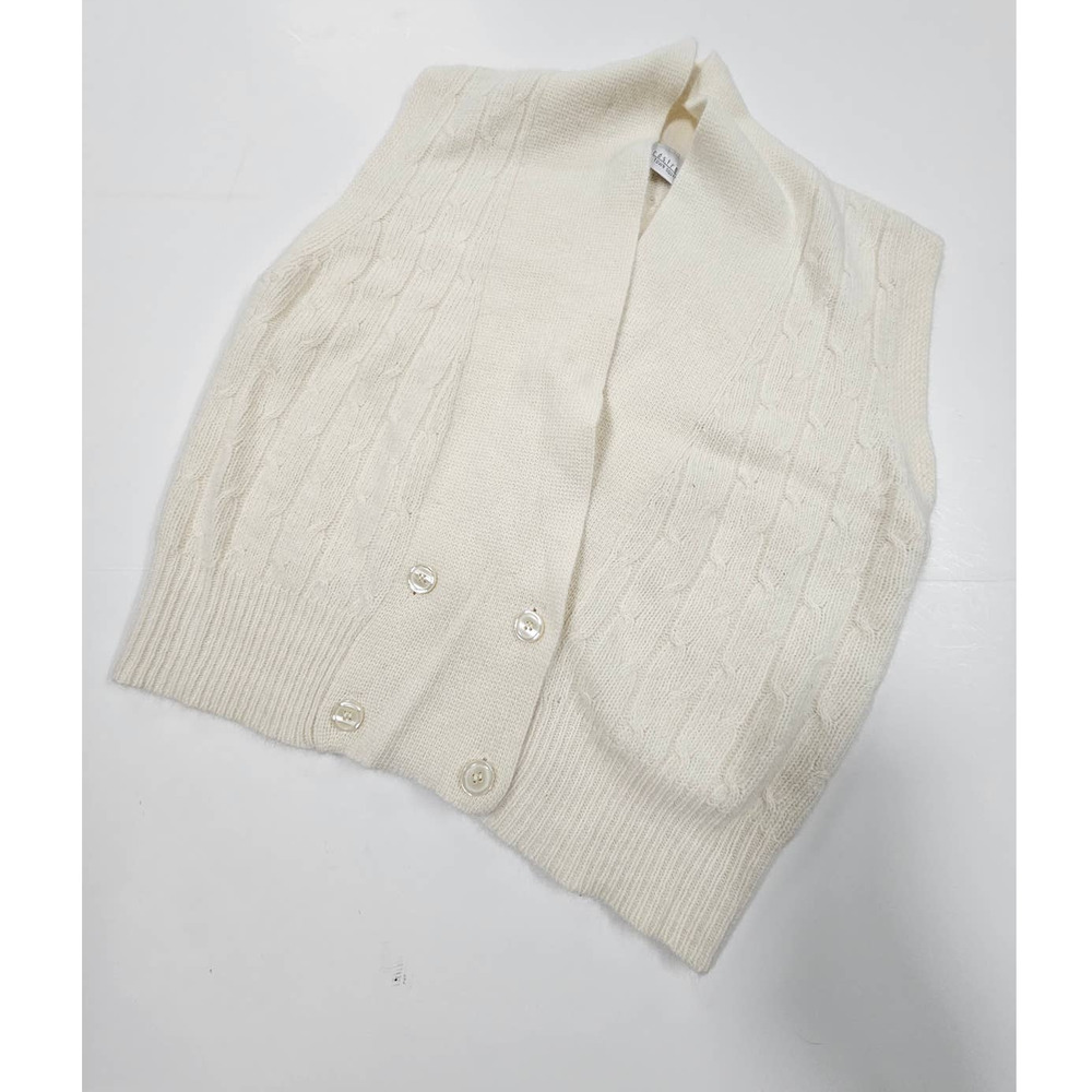 Vintage Nordstrom Townsquare  lambswool Cable knit vest size medium
